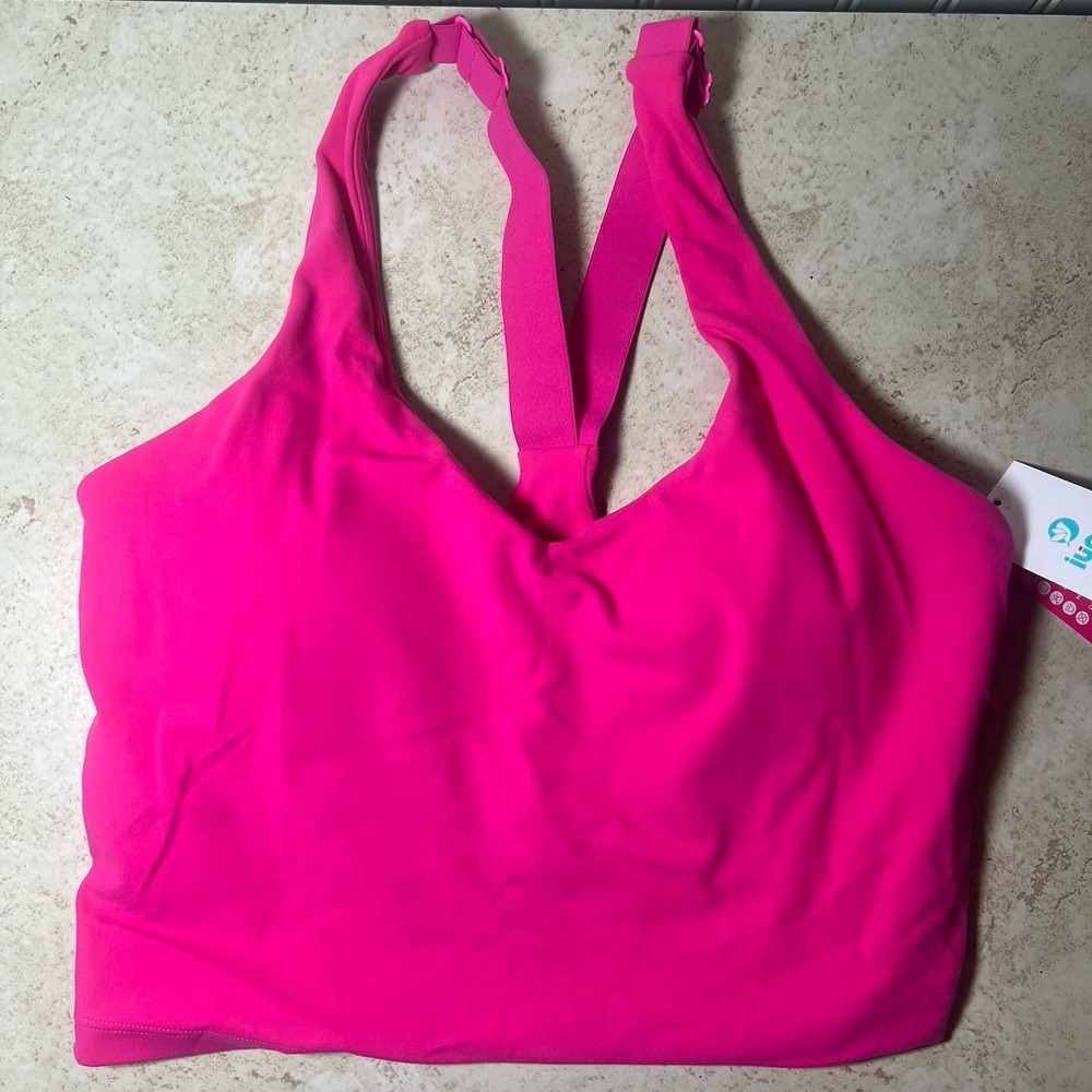 NWT IUGA Sports Bra Small Pink High Impact Adjustable Straps Padded Activewear